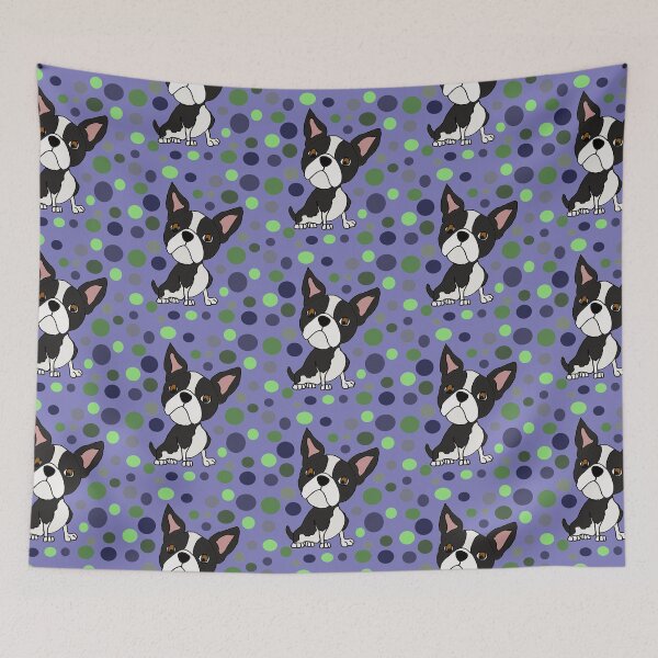Artikelvorschau, Lustiger Boston-Terrier-Hund und Kreis-Muster-Kunst entworfen und verkauft von Nature's Fancy.