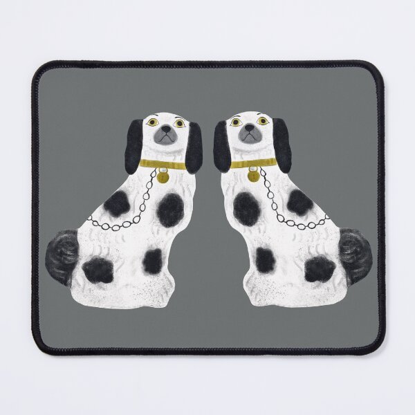 Item preview, Pair of Staffordshire dogs on mid grey designed and sold by marthaseahorse.
