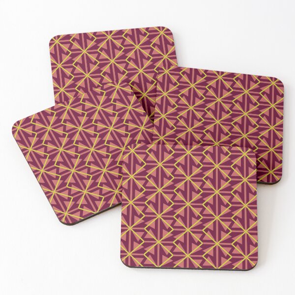 Item preview, Red Triangles Gold Stripes Pattern For Home Decor designed and sold by FrequenSeeker Atmos & Moods.