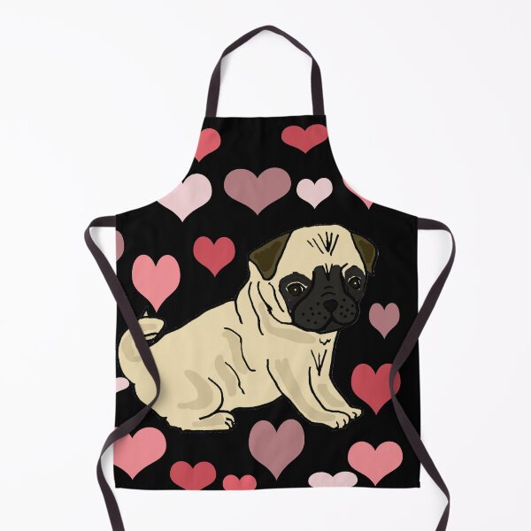 Artikelvorschau, Lustiger Mops-Hund und Herz-Muster-Liebes-Kunst entworfen und verkauft von Nature's Fancy.