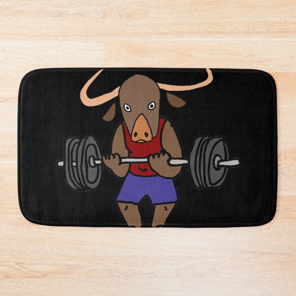 Item preview, Funny Water Buffalo Weight Lifter Cartoon designed and sold by Nature's Fancy.