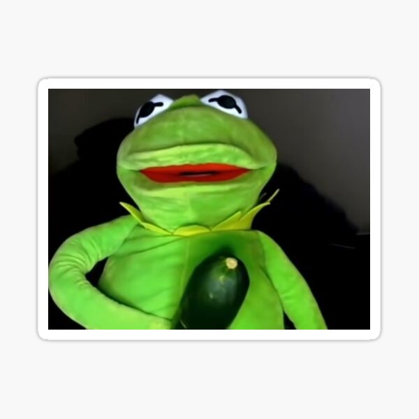 "Smiling Kermit and his Zucch" Sticker for Sale by affafy Redbubble