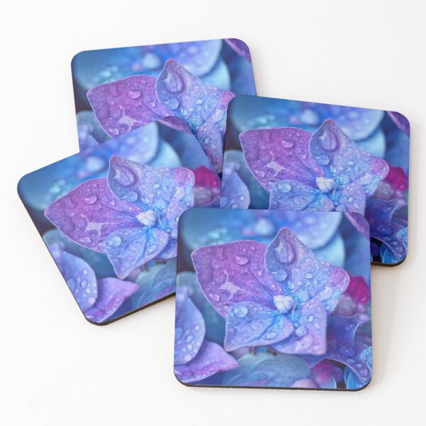 Item preview, T-shirt print, blue flower, transparent water drops. designed and sold by Senior-Kuzmin.