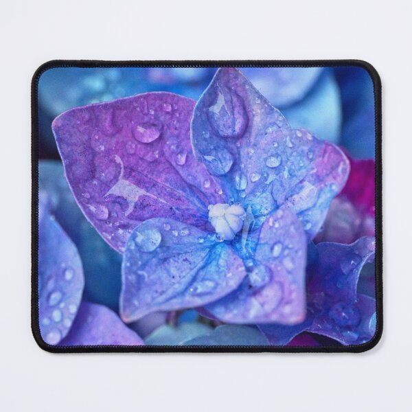 Item preview, T-shirt print, blue flower, transparent water drops. designed and sold by Senior-Kuzmin.