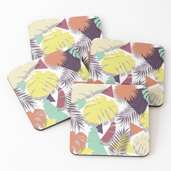 Item preview, tropical leave collage pattern designed and sold by CrankyCactus.