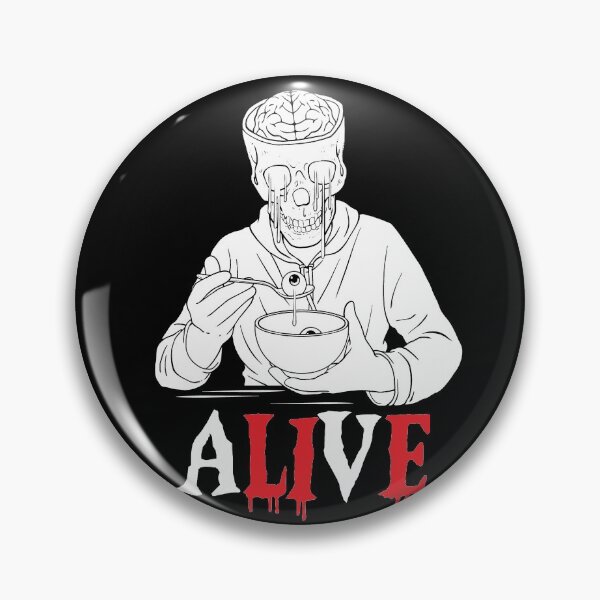 Item preview, Alive Lie Skeleton Man Eating Bowl of Eyeballs designed and sold by SpreadForSatan.