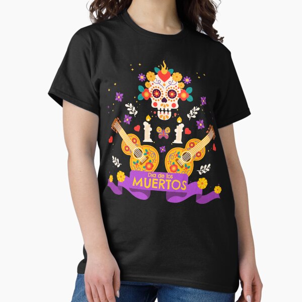Item preview, Dia de los muertos T-Shirt designed and sold by Happy Puppy Print On Demand.