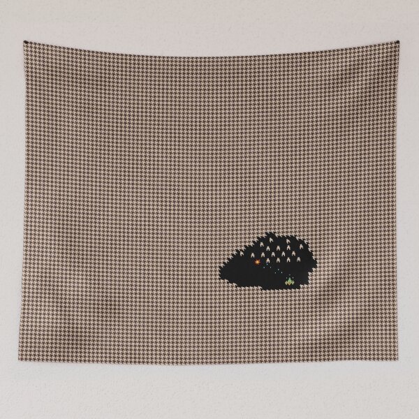 Item preview, Houndstooth Invaders (beige) designed and sold by NinusAndMisiu.