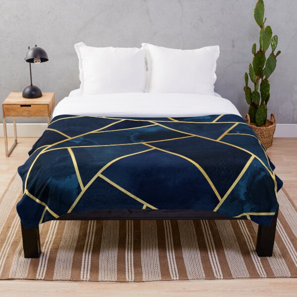 Navy & Gold Geo Throw Blanket