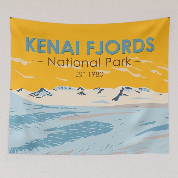 Item preview, Kenai Fjords National Park Harding Icefield Alaska Vintage designed and sold by KrisSidDesigns.