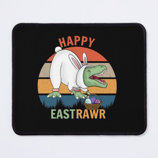 Item preview, Happy eastrawr / t rex in easter bunny costume on distressed sunset designed and sold by portrait4you.