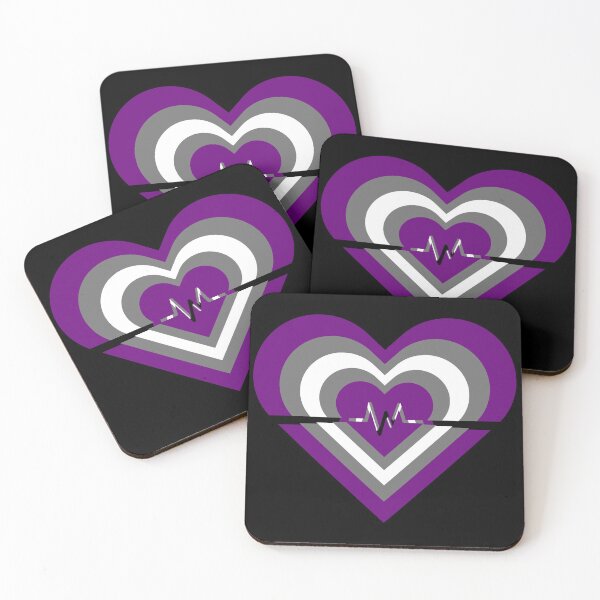 Item preview, Pride Flag Hearts - GreyAsexual designed and sold by thesassypanda.