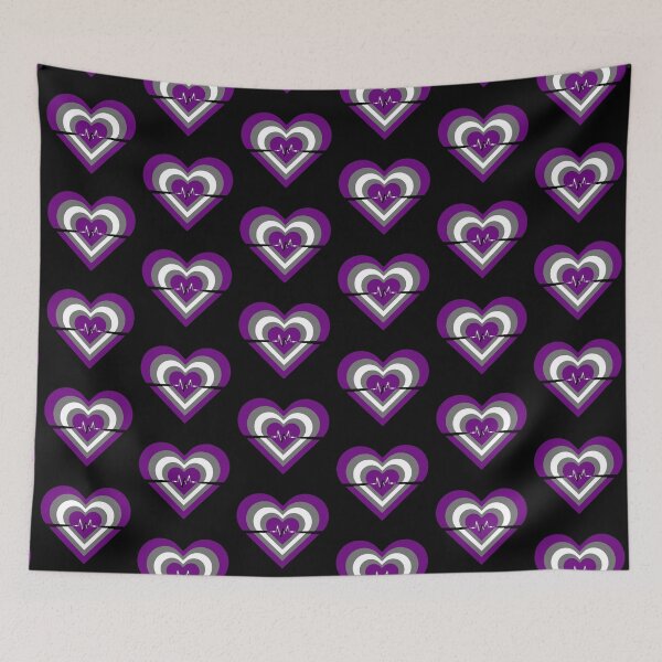 Item preview, Pride Flag Hearts - GreyAsexual designed and sold by thesassypanda.