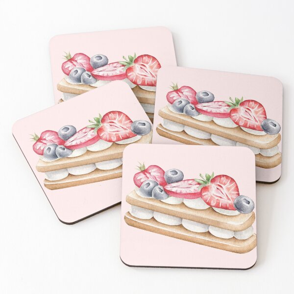 Item preview, Strawberries and Blueberries Cream Mille-Feuille designed and sold by Alicia Chee.