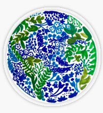 Die Erde lacht in Blumen Transparenter Sticker