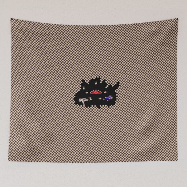 Item preview, Houndstooth Karate + (beige) designed and sold by NinusAndMisiu.