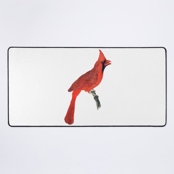 Item preview, Oil Painting Red Cardinal on White Background - Drawing Portrait of Bird designed and sold by Aenota.