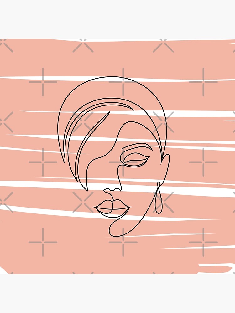 "Aesthetic Female Face One Line Art Drawing" Poster for Sale by