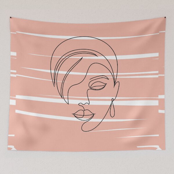 Item preview, Aesthetic Female Face One Line Art Drawing designed and sold by JooArtPrints  ★★★★★.