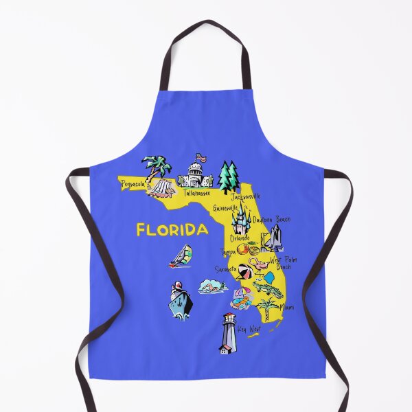 Item preview, Florida map with major cities Tourist Destinations, landmarks, USA designed and sold by mashmosh.