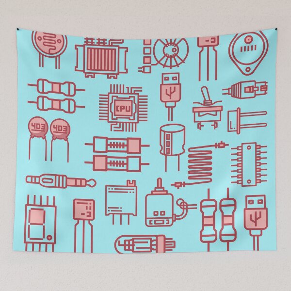 Item preview, Graphic Electronic components collage designed and sold by EngineersArt.