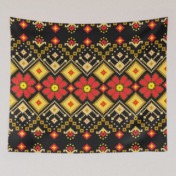 Item preview, Ethnic Slavic pixel carpet texture #5 - Ukrainian, Romanian, Moldavian, Polish, Hungarian designed and sold by GreekTavern1979.