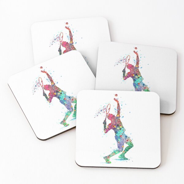 Item preview, Tennis Boy Player Colorful Watercolor Tennis Serve Sports Gifts designed and sold by LotusGifts.