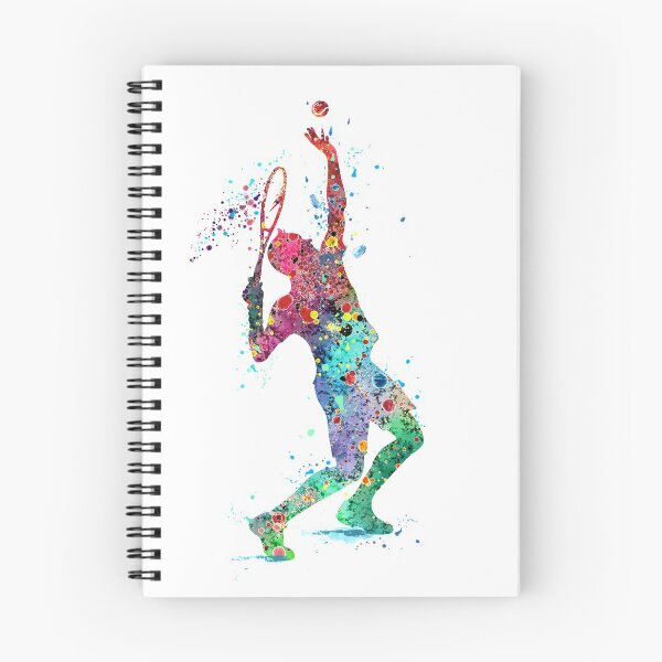 Item preview, Tennis Boy Player Colorful Watercolor Tennis Serve Sports Gifts designed and sold by LotusGifts.