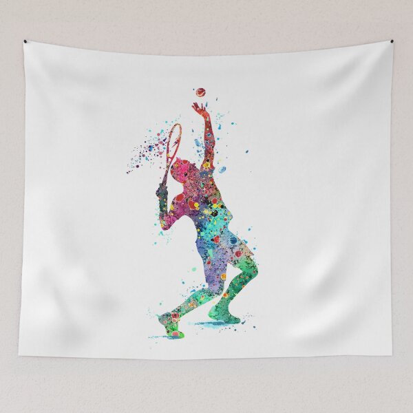 Item preview, Tennis Boy Player Colorful Watercolor Tennis Serve Sports Gifts designed and sold by LotusGifts.