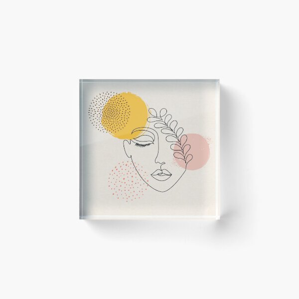 Item preview, Abstract Female Face Leaf One Line Art  designed and sold by JooArtPrints  ★★★★★.