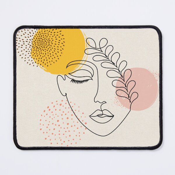 Item preview, Abstract Female Face Leaf One Line Art designed and sold by JooArtPrints ★★★★★.
