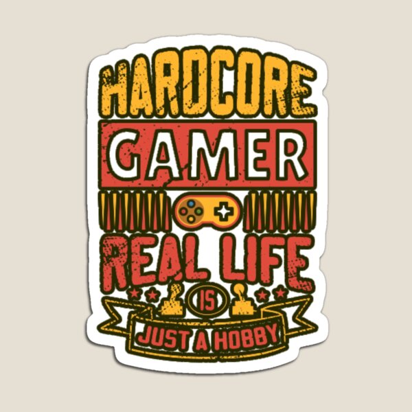 Item preview, Hardcore gamer real life is just a hobby - Hardcore Gamer typographic slogan design designed and sold by TeeFashionShop.