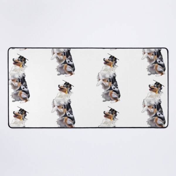 Item preview, A Cute Graduating Australian Shepherd Blue Merle Wearing a Graduation Cap designed and sold by ElysianCreation.