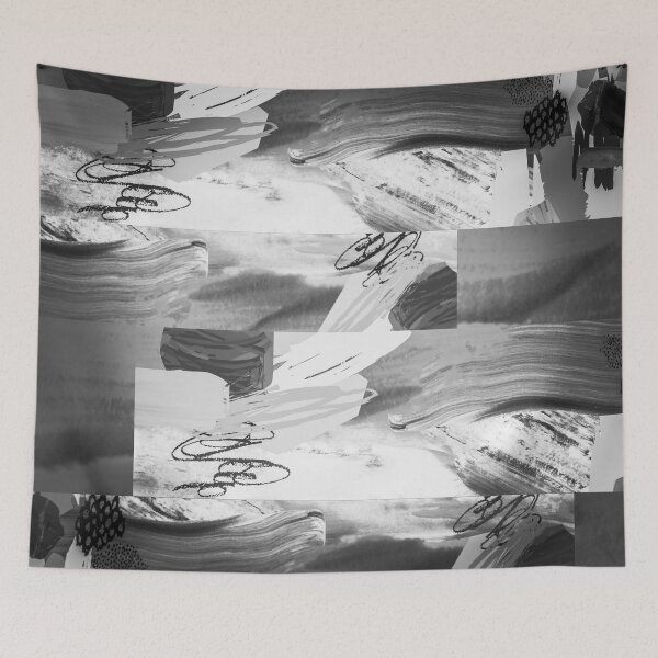 Item preview, Acrylic Brush Stroke Block Collage Patterned- Grey designed and sold by Designs By YL.