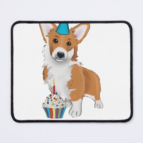 Item preview, Cute Birthday Corgi with a Cupcake and Birthday Hat designed and sold by ElysianCreation.