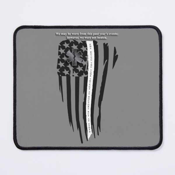 Item preview, Worn Thin White Line - EMS Flag designed and sold by DonaldsGraphics.