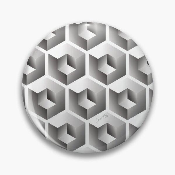 Item preview, 3D GRAY 'CUBE in CUBE' GEOMETRIC ILLUSION PATTERN on White Background (Cube v3 GRAY on WHITE) © designed and sold by DesignsByLawerg.