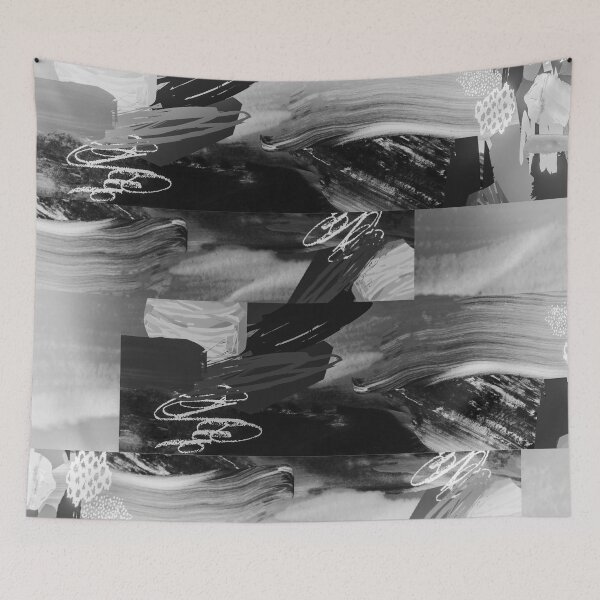Item preview, Acrylic Brush Stroke Block Collage Patterned- Black designed and sold by Designs By YL.