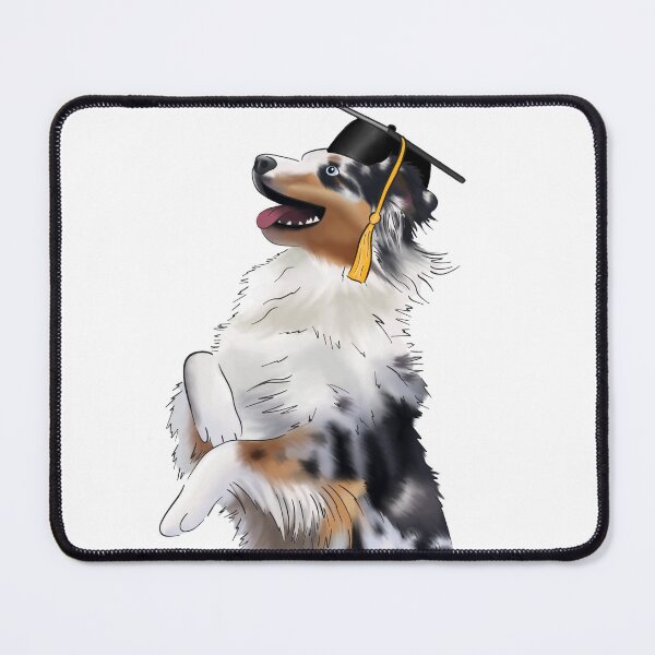 Item preview, A Cute Graduating Australian Shepherd Blue Merle Wearing a Graduation Cap designed and sold by ElysianCreation.