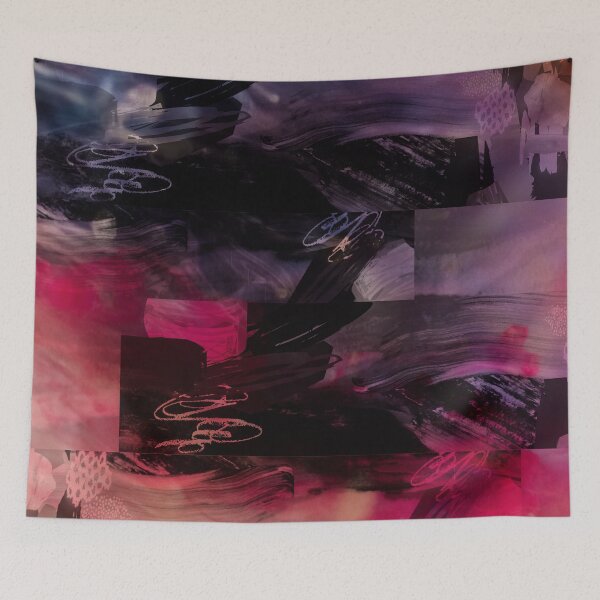 Item preview, Acrylic Brush Stroke Block Collage Patterned Purple And Red Watercolor  designed and sold by Designs By YL.