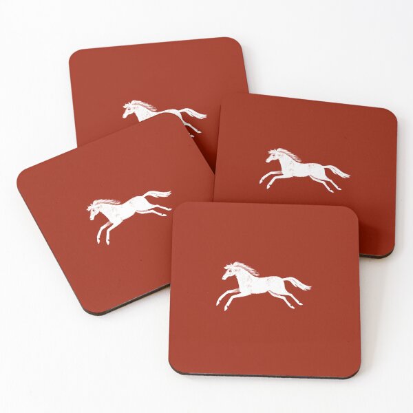 Item preview, White horse on red designed and sold by marthaseahorse.