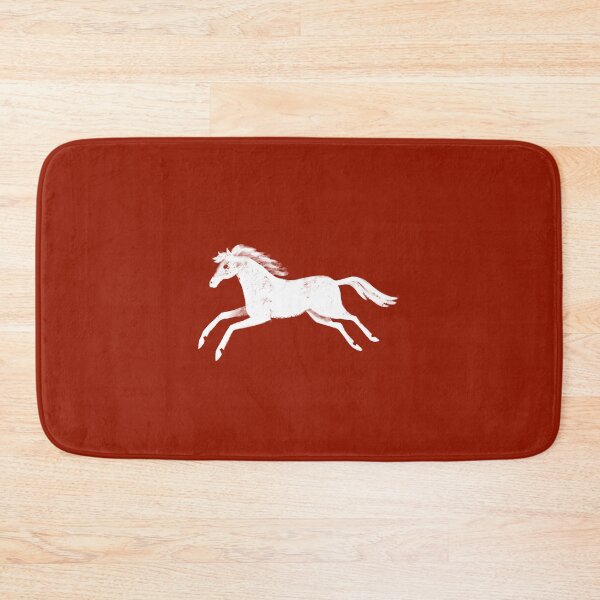 Item preview, White horse on red designed and sold by marthaseahorse.