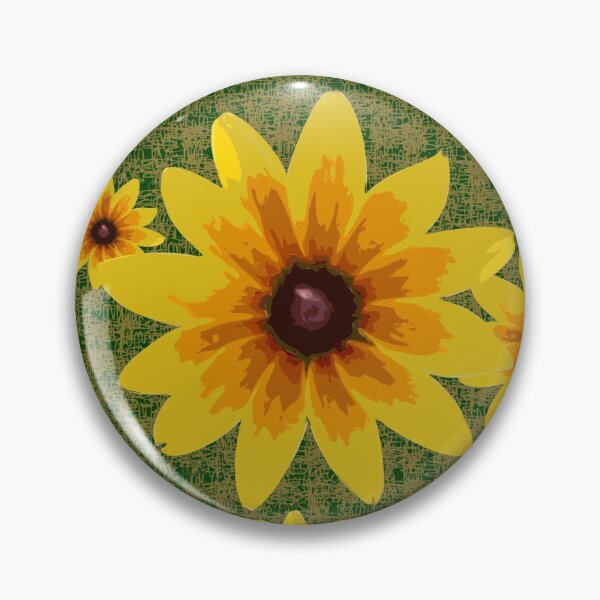 Item preview, Blackeyed Susan on Burlap Gold over Green Repeat 5748 designed and sold by Art in My Loft.