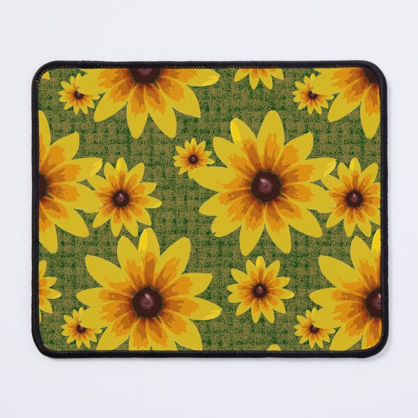 Item preview, Blackeyed Susan on Burlap Gold over Green Repeat 5748 designed and sold by Art in My Loft.