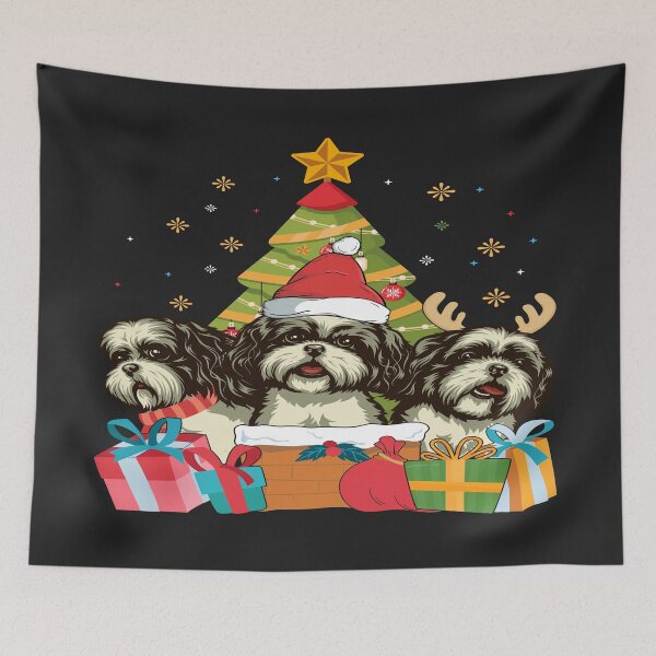 Item preview, Shih Tzu Christmas Tree Shih Tzu Santa Hat Light Xmas Gift designed and sold by mydesigns15.