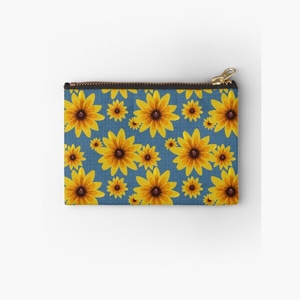 Item preview, Blackeyed Susan on Burlap Blue Repeat 5748 designed and sold by Art in My Loft.