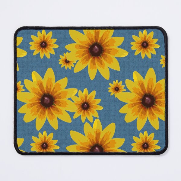 Item preview, Blackeyed Susan on Burlap Blue Repeat 5748 designed and sold by Art in My Loft.