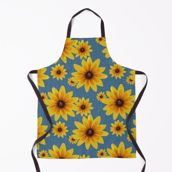 Item preview, Blackeyed Susan on Burlap Blue Repeat 5748 designed and sold by Art in My Loft.
