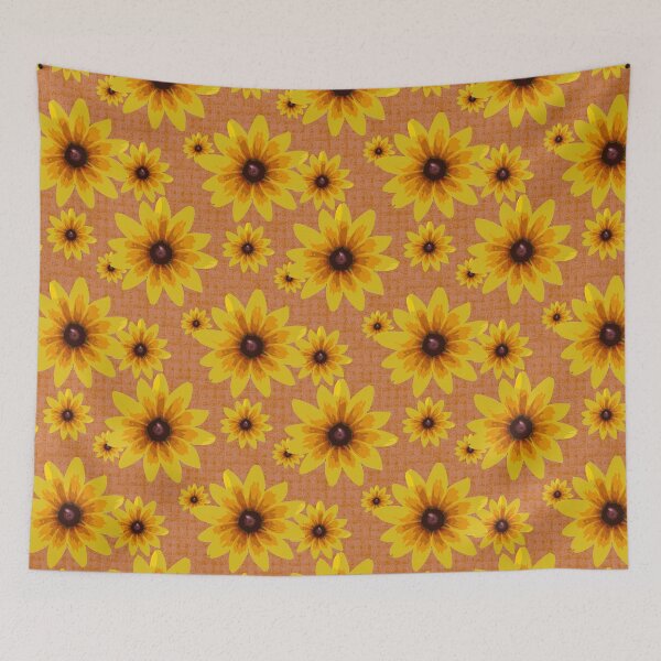 Item preview, Blackeyed Susan on Burlap Orange Repeat 5748 designed and sold by Art in My Loft.