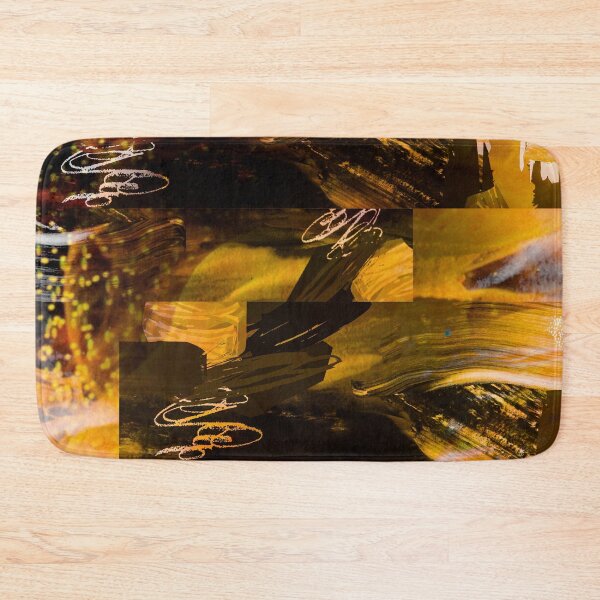 Item preview, Acrylic Brush Stroke Block Collage Patterned- Gold designed and sold by Designs By YL.